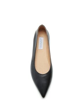Gabriela Hearst Black Pointed Leather Ballet Flat